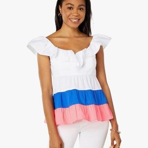 NWT Lilly Pulitzer Emie Ruffle Top